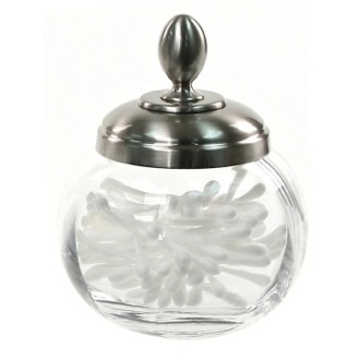 Bathroom Jar Round Clear Crystal Cotton Pad Jar Windisch 88476D